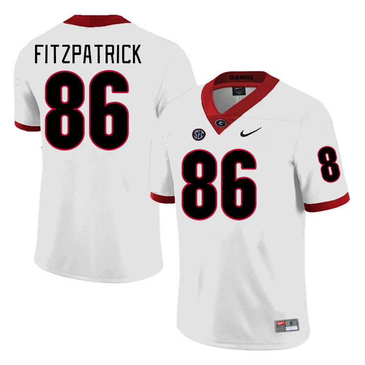 #86 John FitzPatrick Georgia Bulldogs Jerseys Football Stitched-Retro White